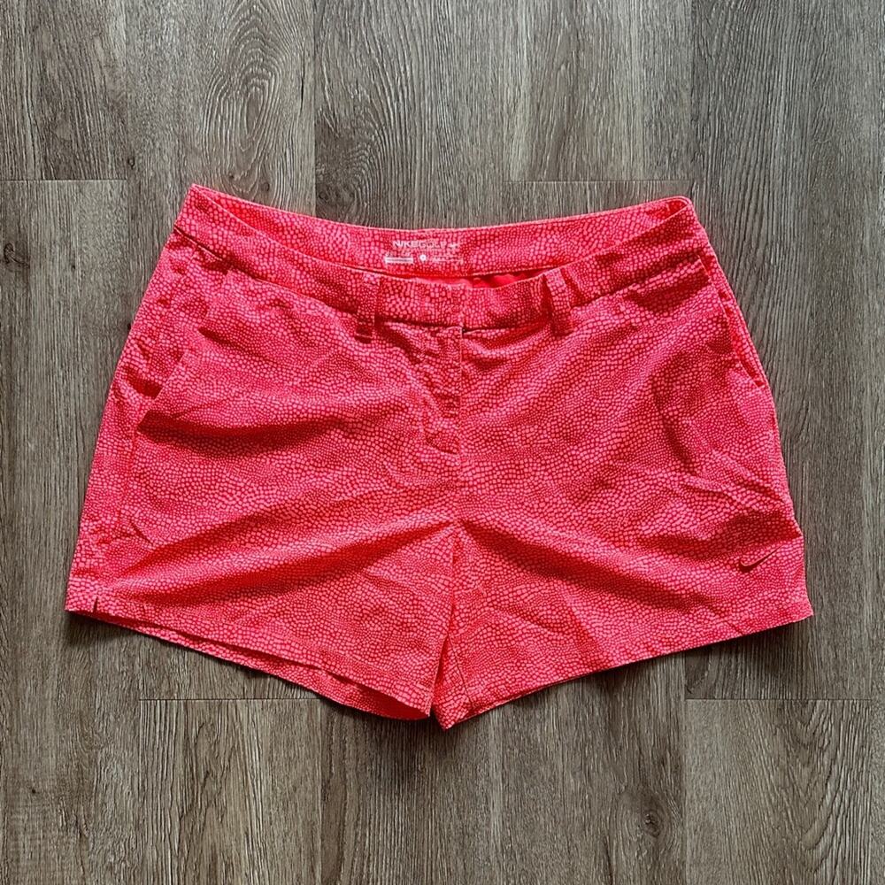 Nike Golf Dri-FIT Orange Printed Shorts Size 8 4.5" Inseam Lightweight